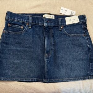 Abercrombie & Fitch Denim Mini Skirt - Dark Blue